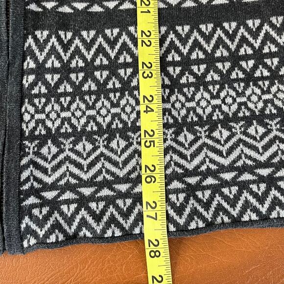 Artisan NY Gray Full Zip Hoodie Sweater Ski Style Size Small Pattern Hem & Cuff - Picture 8 of 8